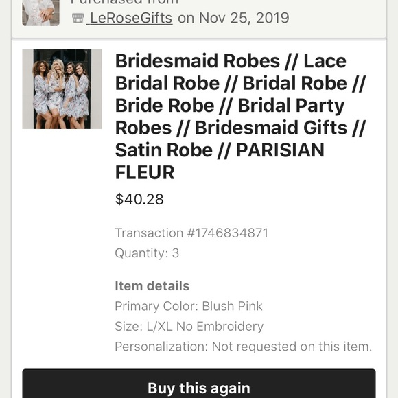 5 brand new LeRose Blush Robes - 3 L/XL and 2 S/M - Picture 4 of 8